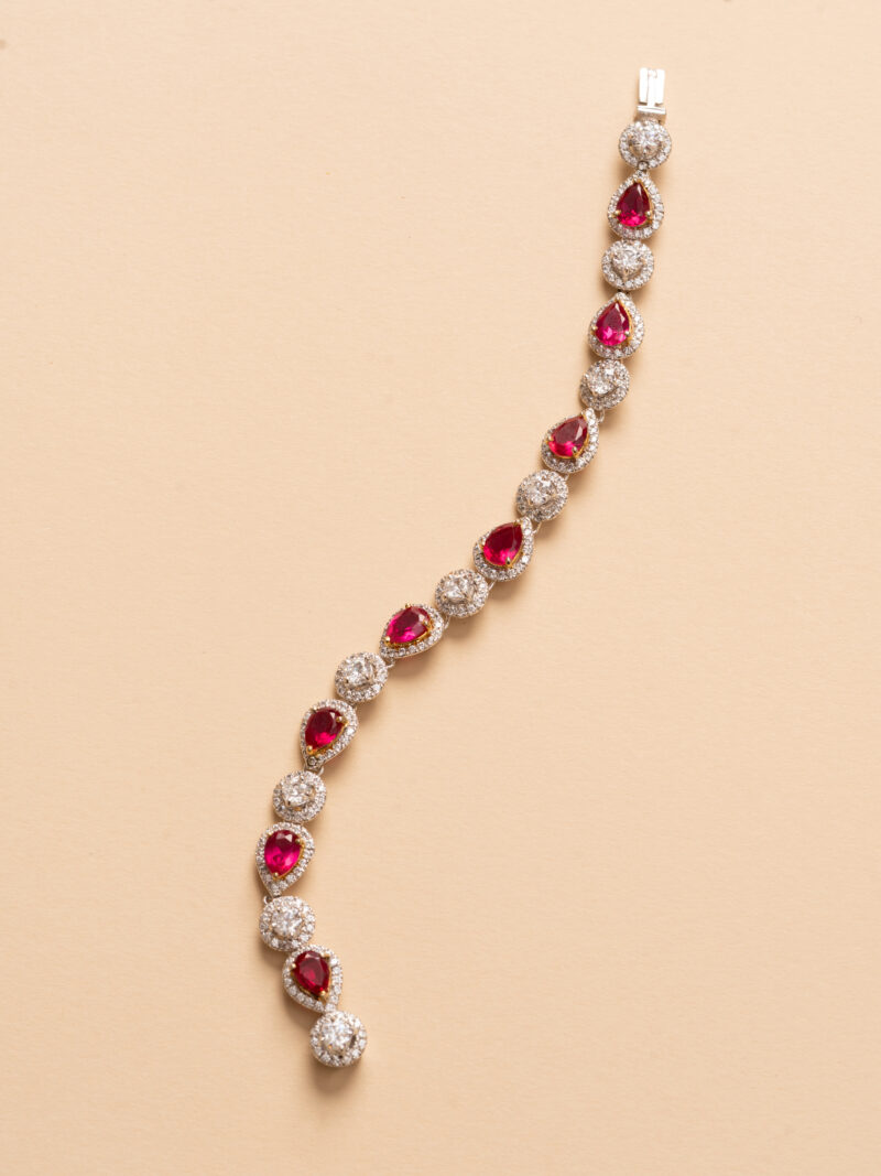 Ruby & Diamond Halo Bracelet