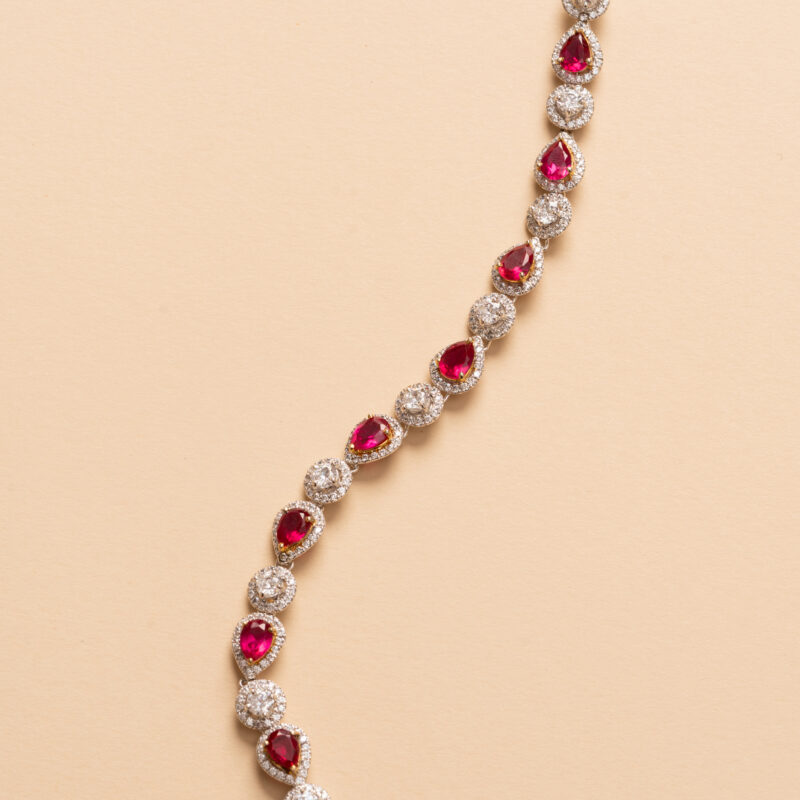 Ruby & Diamond Halo Bracelet