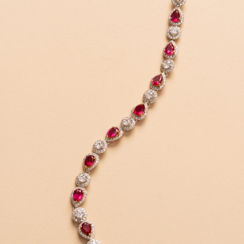 Ruby & Diamond Halo Bracelet