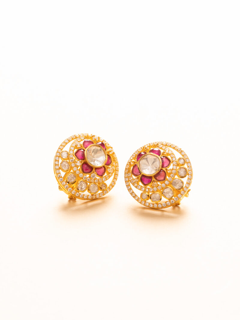 Ruby Floral Studs