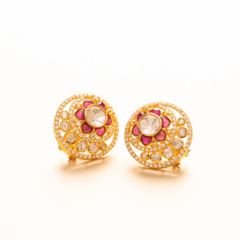 Ruby Floral Studs