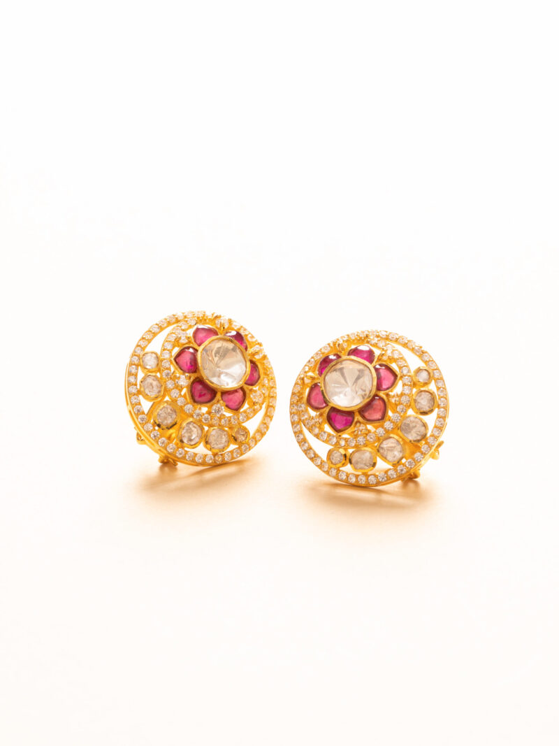 Ruby Floral Studs