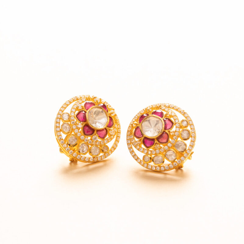 Ruby Floral Studs