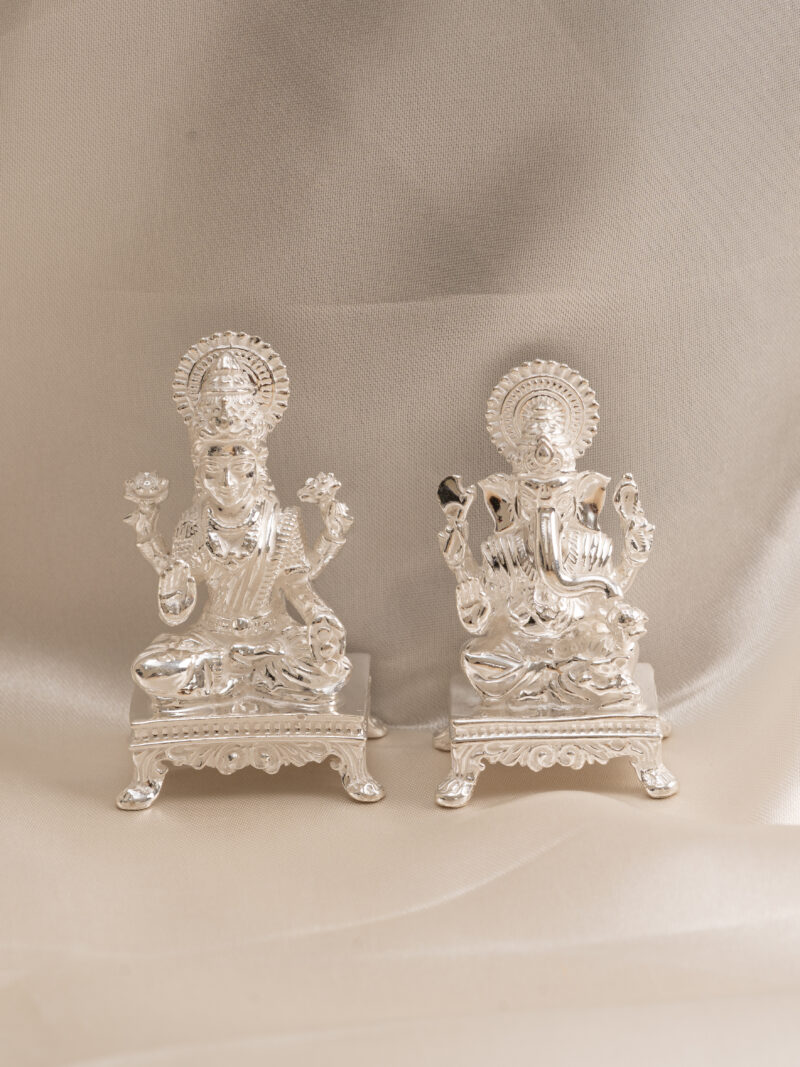 Silver murti collection - Lakshmi & Ganesha Idols