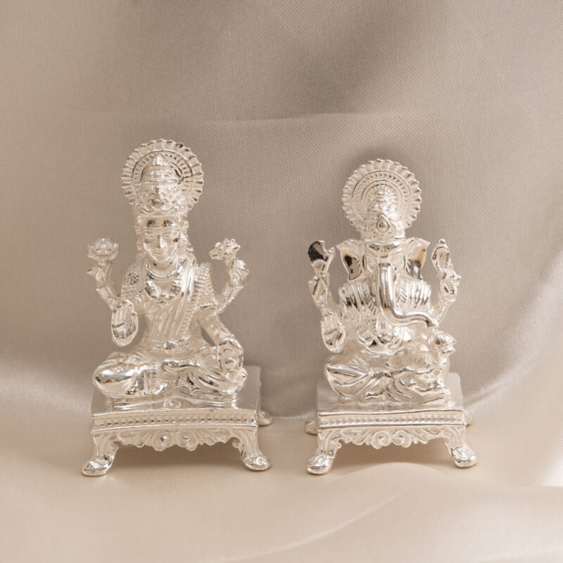 Silver murti collection - Lakshmi & Ganesha Idols